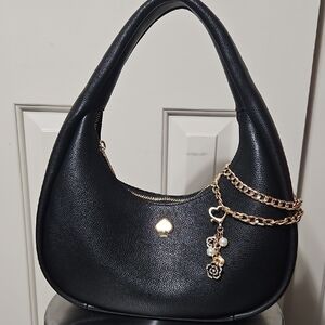Kate Spade NWOT Cressent Black Shoulder Bag with Unbranded Gold Chain